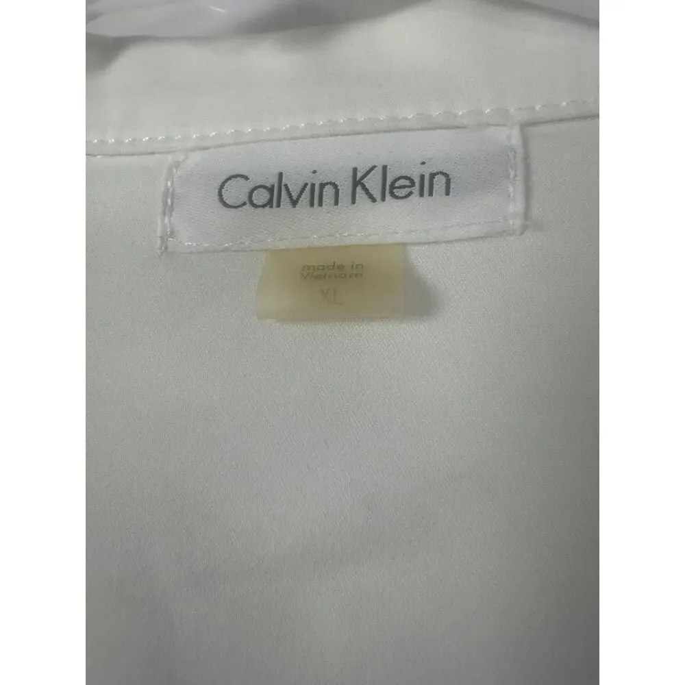 Calvin Klein Ruffle-Hem Jacket - White - Size XL - Picture 7 of 7